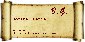Bocskai Gerda névjegykártya
